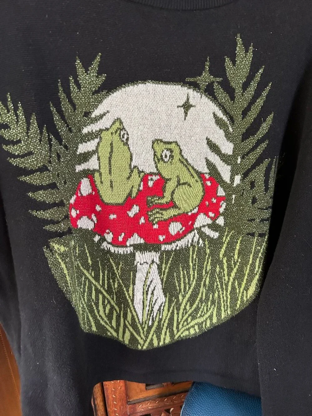 Frog Love Mushrooms Cozy Sweater - Picture 2 of 3